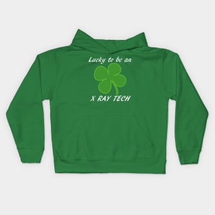 St Patty's Day Lucky to be an X-Ray Tech Black Font Kids Hoodie